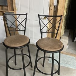 2 Metal Chairs.  30” Seat Height