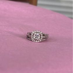 Wedding & Engagement Ring SET White Gold