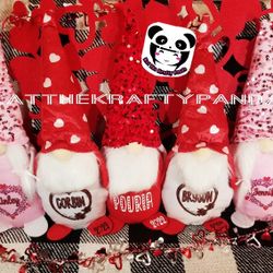 😍💘💝TALL Personalized VALENTINE GNOMES 💝😍💘