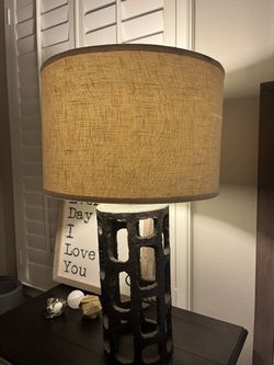 Rustic Metal Table dark brown Lamp