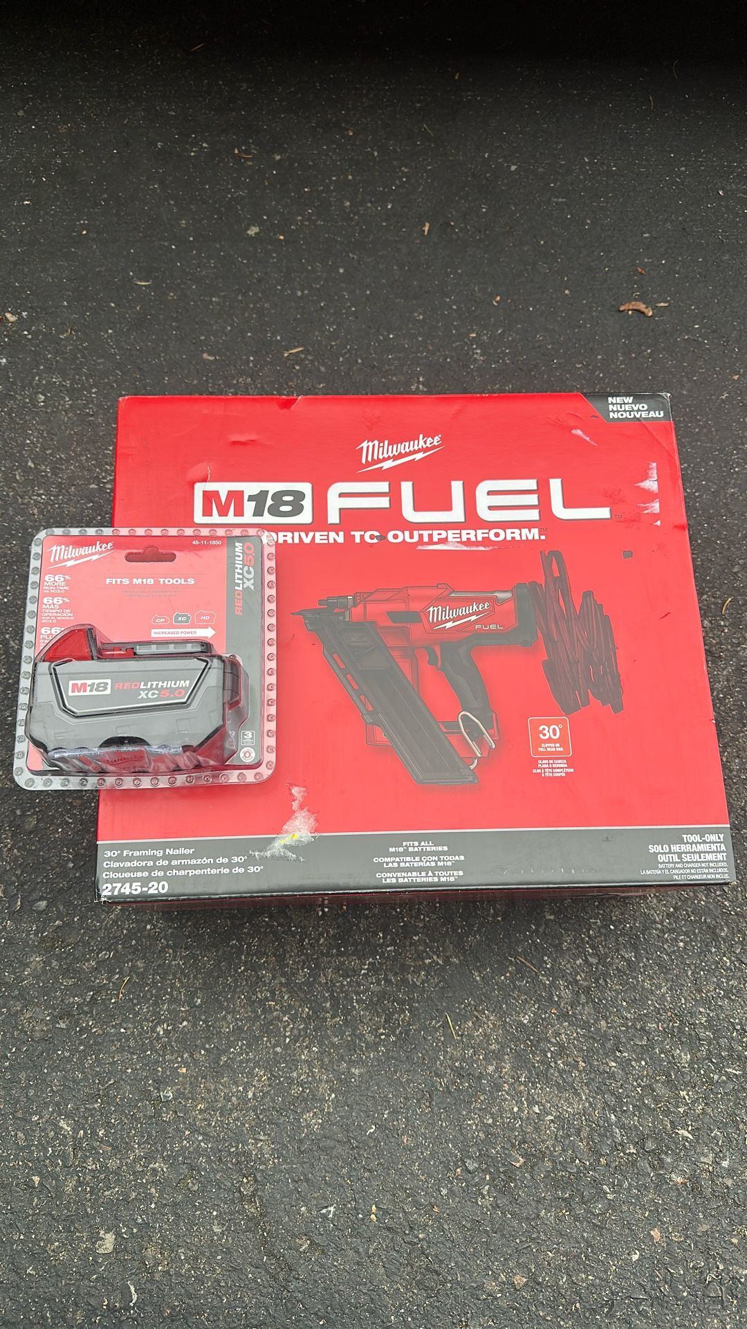 Milwaukee Fuel 30 Degree Framing Nailer W 5ah Battery