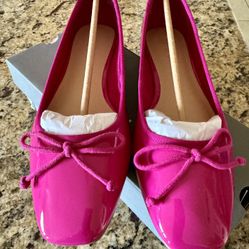 New Shoes: Patent Ballet Flats- Cosmo Pink From Loft Size 9