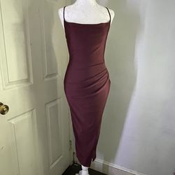 Burgundy Open back dress