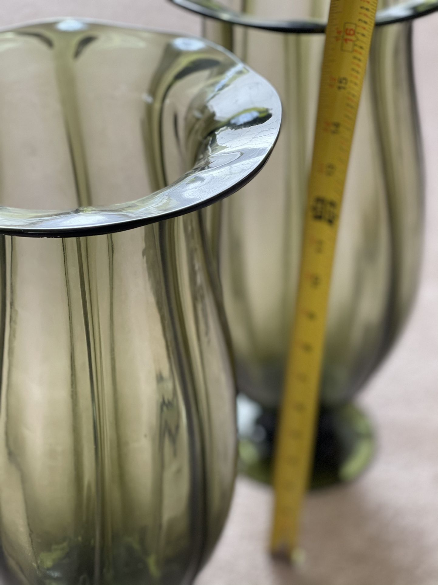 VINTAGE Tall Green Gorgeous Vase / Candleholder