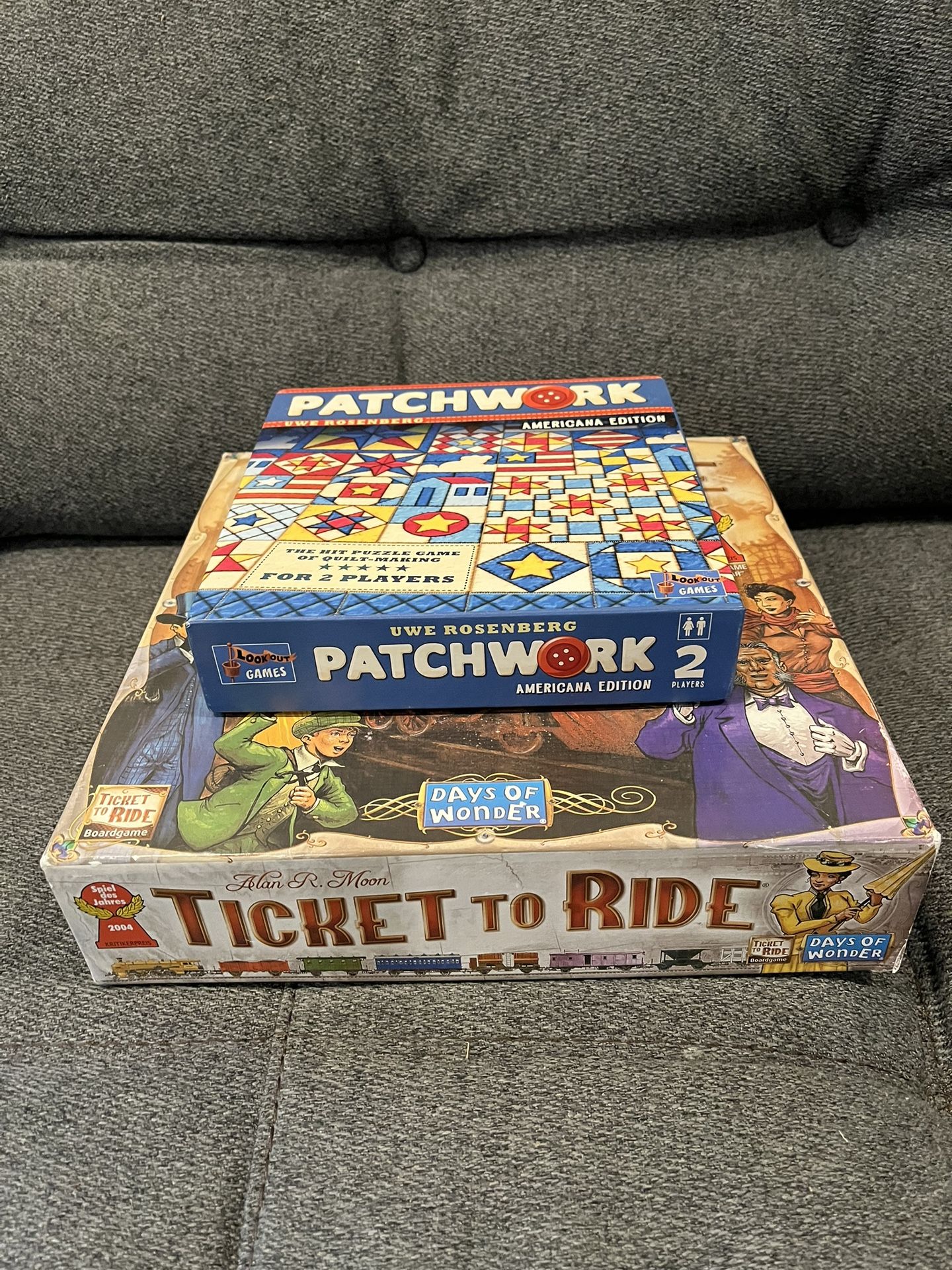 Ticket to Ride and Patchwork Board Games