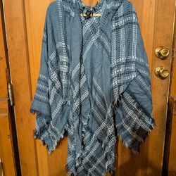 Lauren Conrad Plaid Cape One Size Only