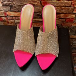 Wild Dive Pink And Bling Heels