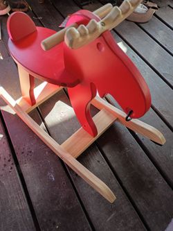 Rocking Wooden Moose