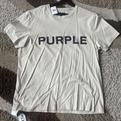 Men Purple Brand T-Shirt (100% Cotton) (Beige) Price Is Firm 