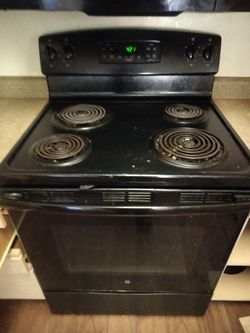 Black Electric Coil Range Stove with Oven