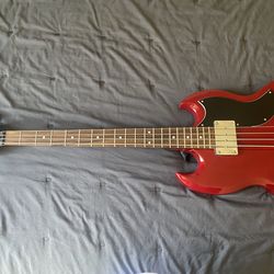 Red Epiphone Gibson Bass Guitar