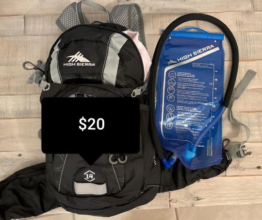High Sierra H2O  Hydration backpack gray Black $20