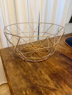 Gold metal wire basket