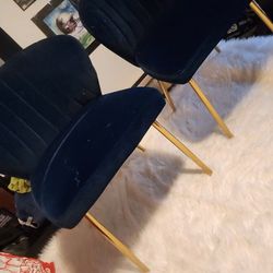 Two Velvet Accent Chairs 