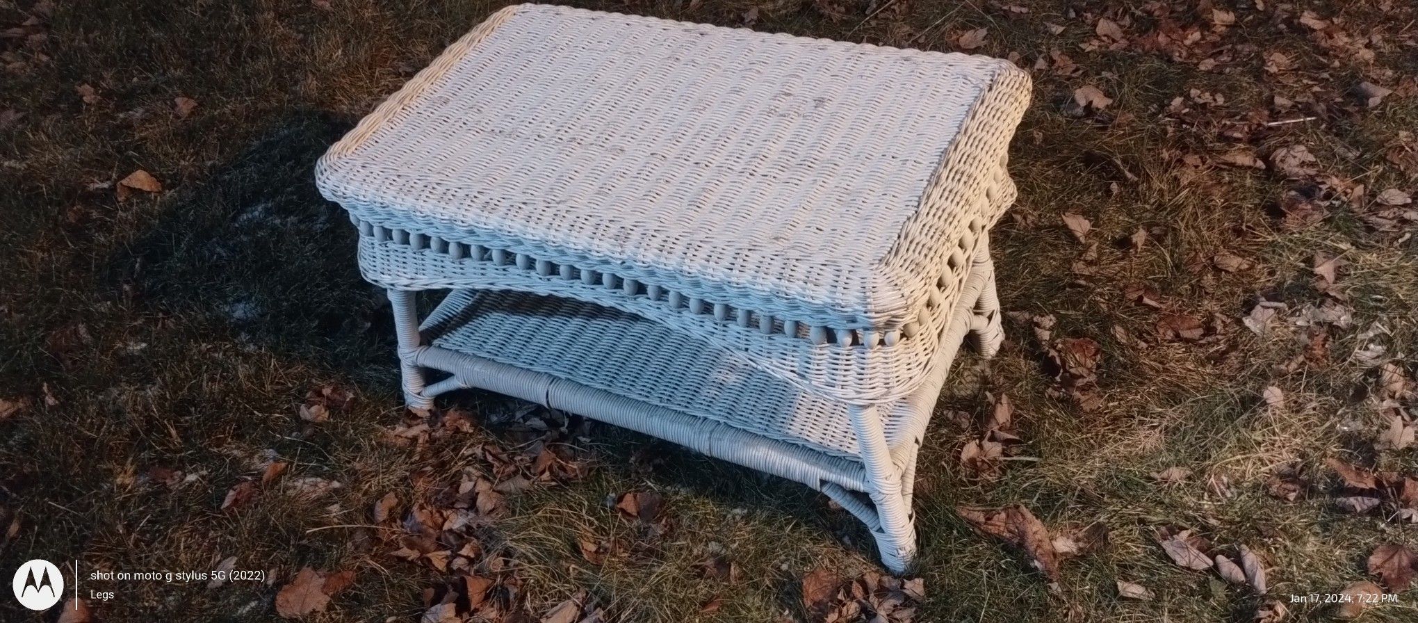 White Wicker Coffee Table