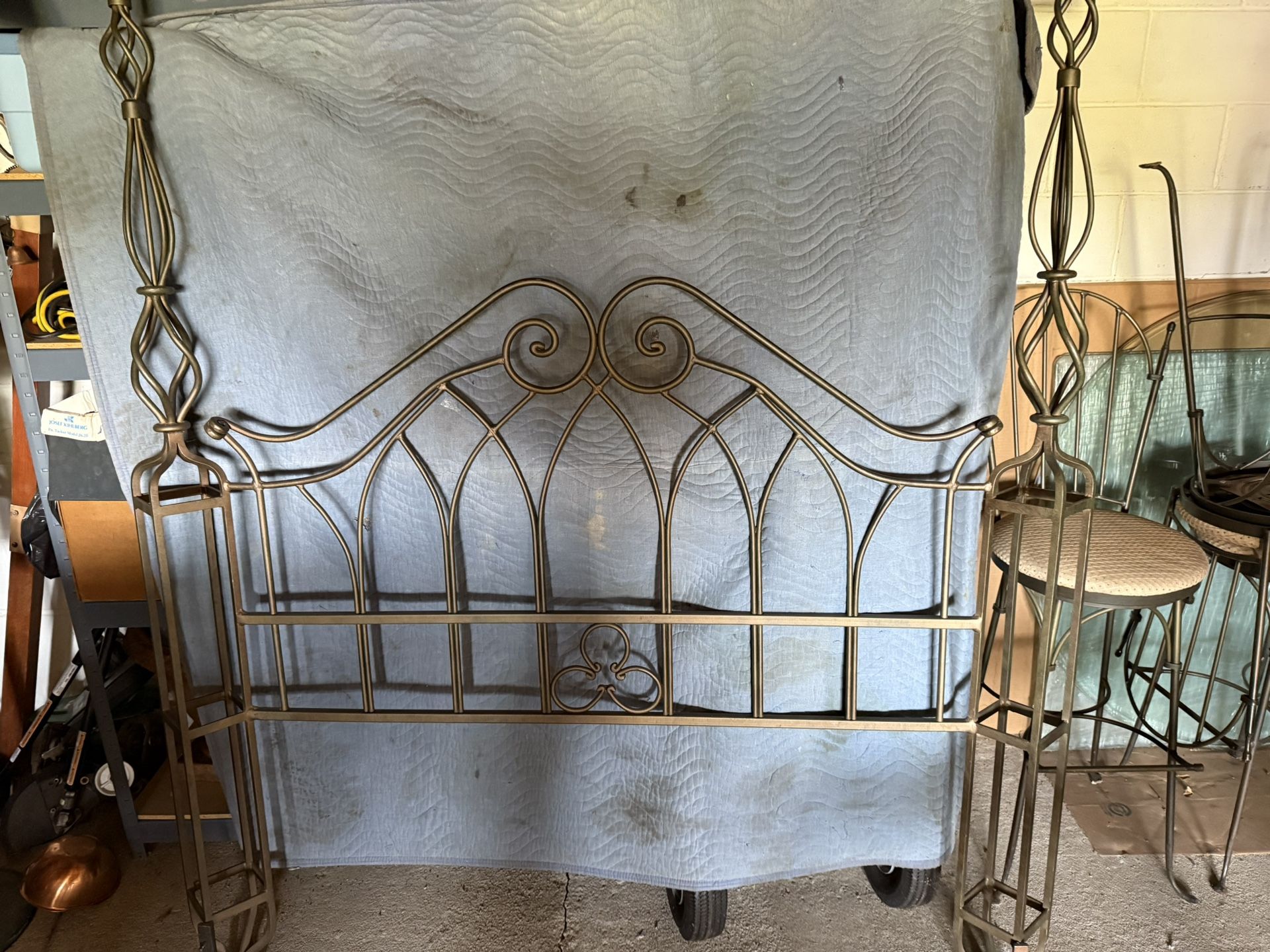 Full Size, Iron Bed, Headboard, And Footboard And Frame