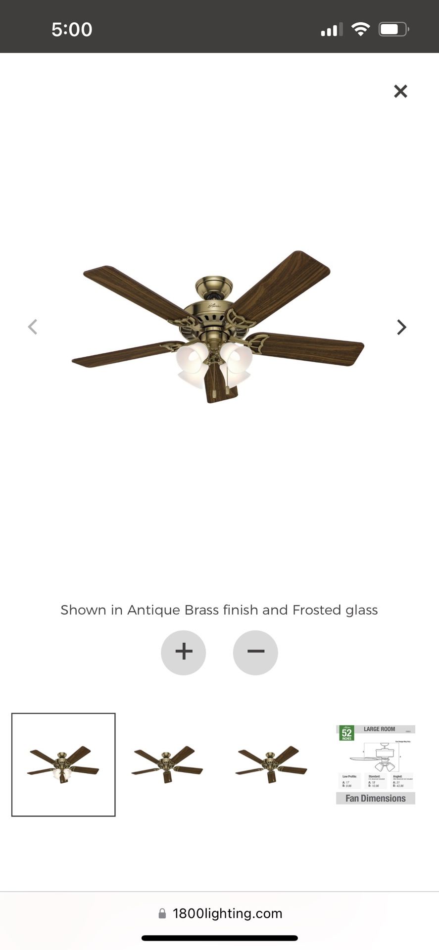 Antique Brass ceiling fan