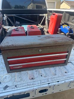 vintage heavy-duty Craftsman 2-drawer portable tool chest