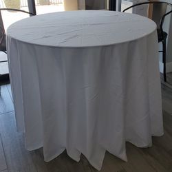 10 White TableCloths  120" Round New!