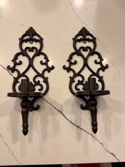 Cast Iron Wall Candle Sconces Set Of 2