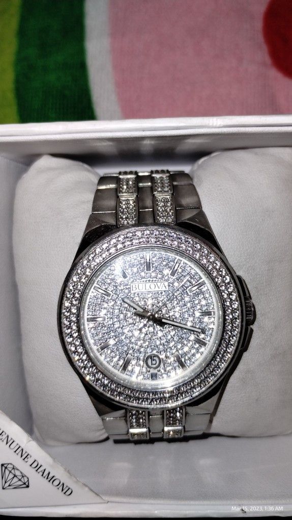 Bulova Iced/Blinged Out Watch