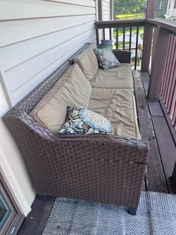 Wicker Outdoor Sectional Sofa with Cushions