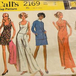 Vintage McCall’s 2169 Tunic Dress Pants Skirt Set  Size 16 Pre Owned