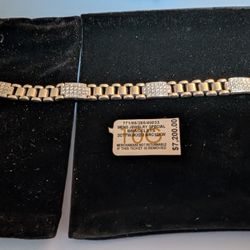 Men's 5k Diamond Bracelet On 10k White Gold, Exquisite!
