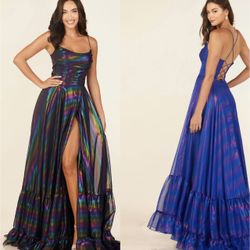 New With Tags Abby Paris Metallic Long Formal Dress & Prom Dress $220