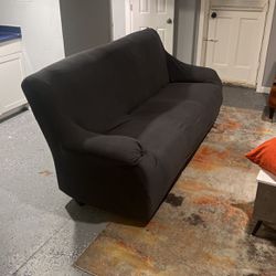 Black Couch With Grey Cover
