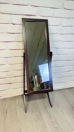 Dark Wood Freestanding Cheval Floor Mirror