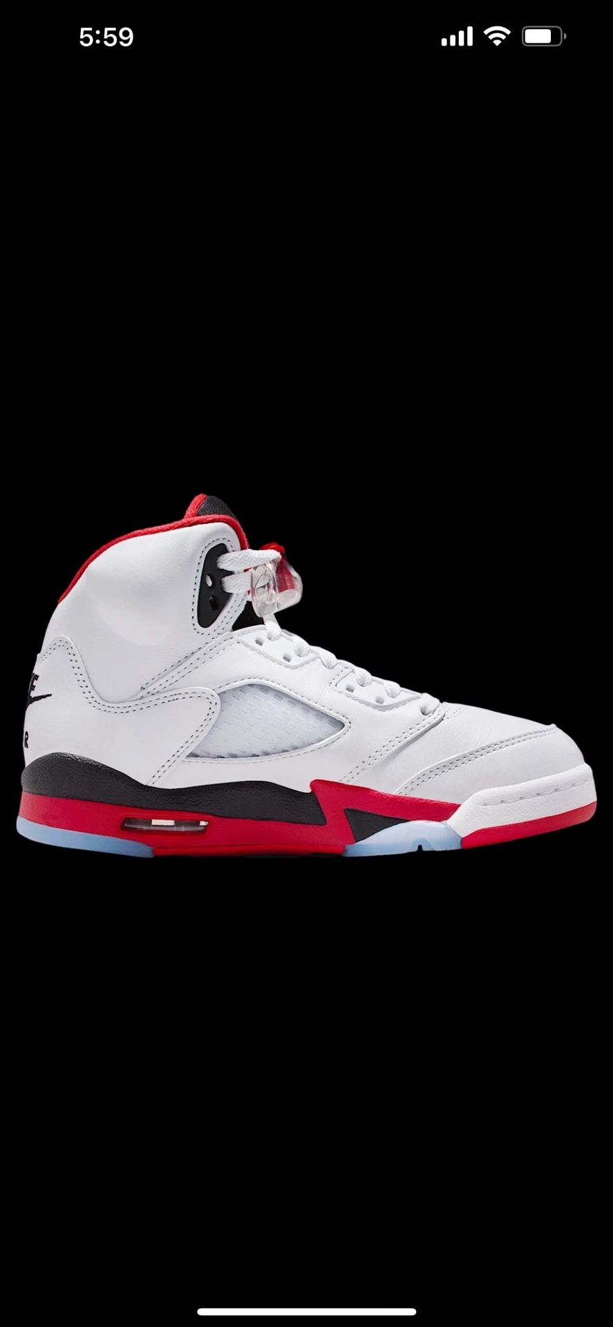 Nike Air Jordan 5 Retro Fire Red Black OG Sneakers Mens Size 9.5/Fits Women 11