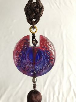Liu Li Pendant Heart Fulfilled Dragon Phoenix Bi Charm