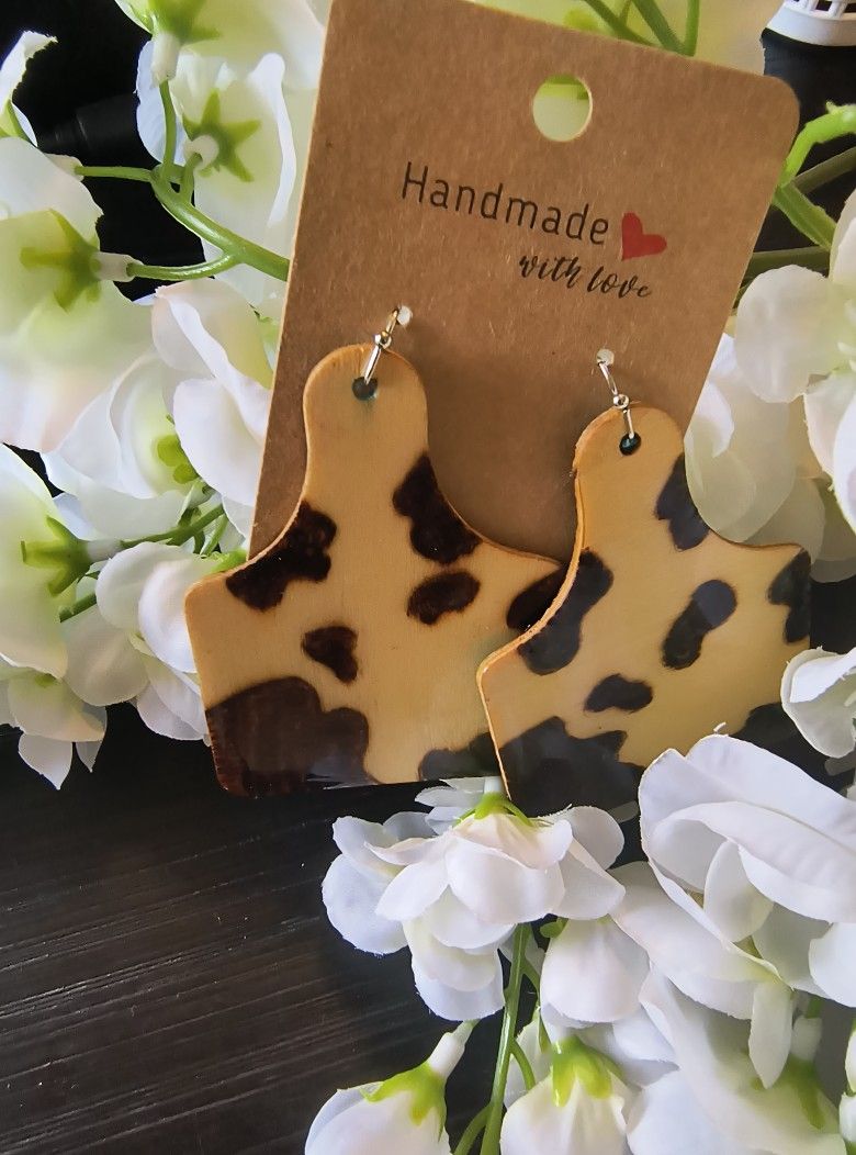 Cow Tag Earrings
