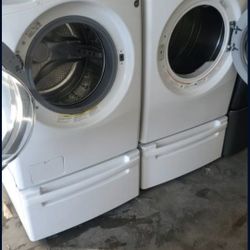 LG Washer And Gas Dryer W/ Pedestal 