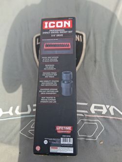 ICON Professional Impact Swivel Socket Set 3/8" Drive