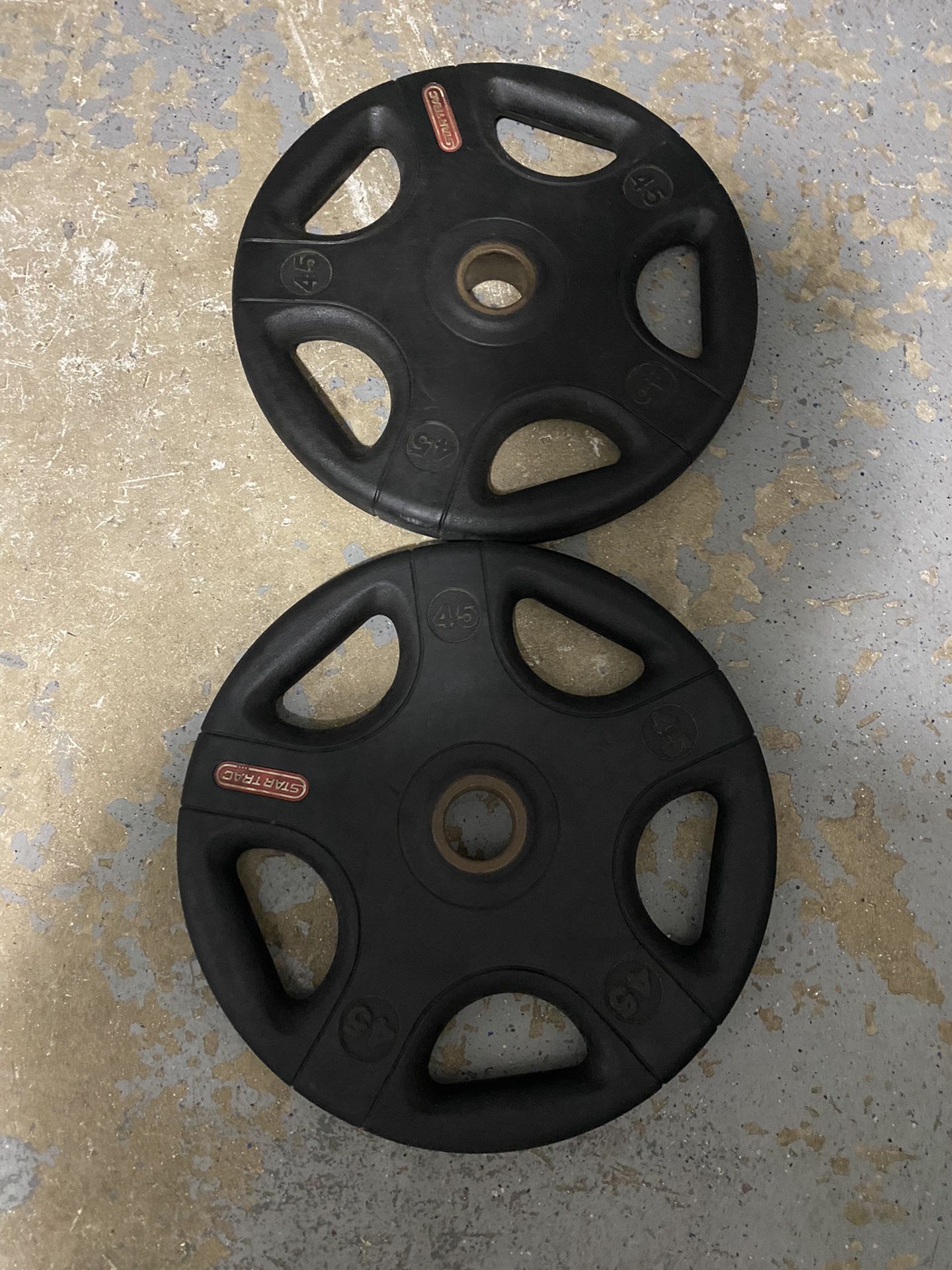 OLYMPIC STAR TRAC PAIR 45LBS WEIGHTS 