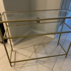 Gold Glass Console Table
