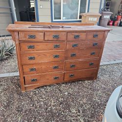 12 drawer Oak  -  wood chest of drawers.
