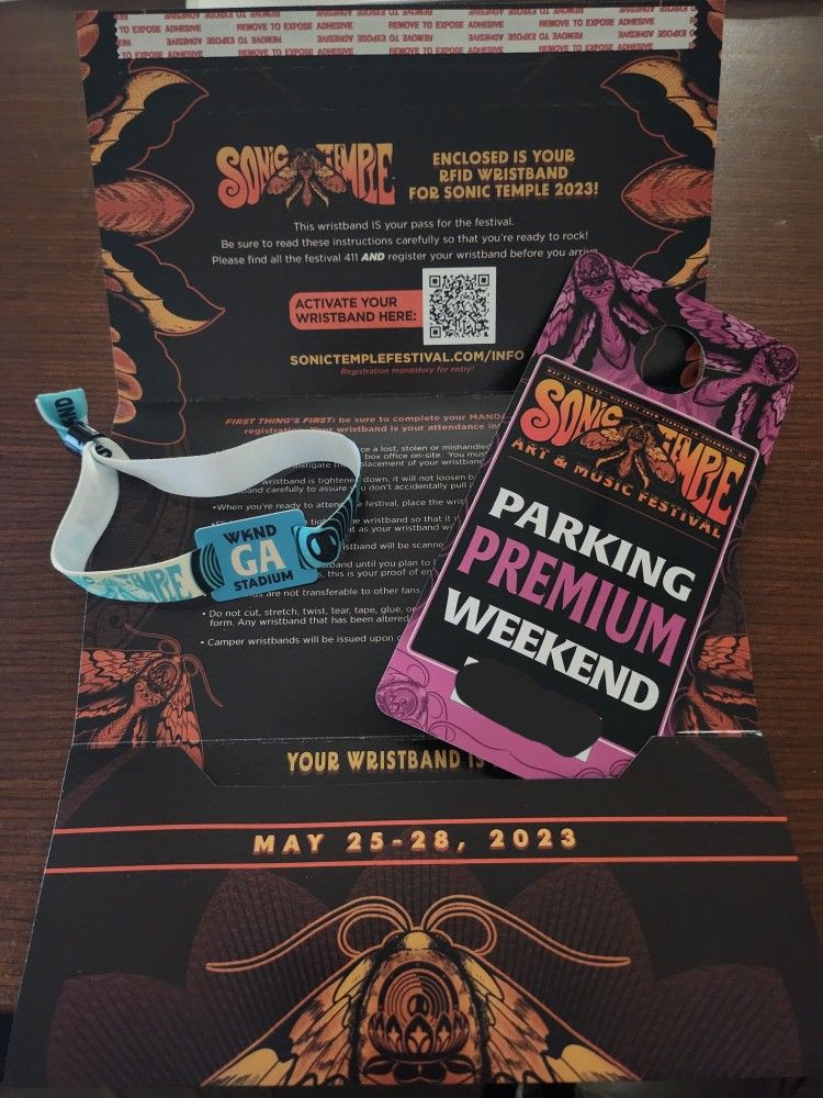 Sonic Temple 2023, Friday-Sunday Stadium Pass & 3 Day Premium Parking