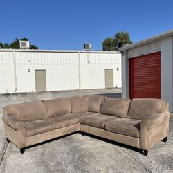 Beige Fabric Sectional Couch - FREE DELIVERY 🚛