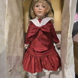 Never Opened!!  15" Porcelain Franklin Mint Doll! 