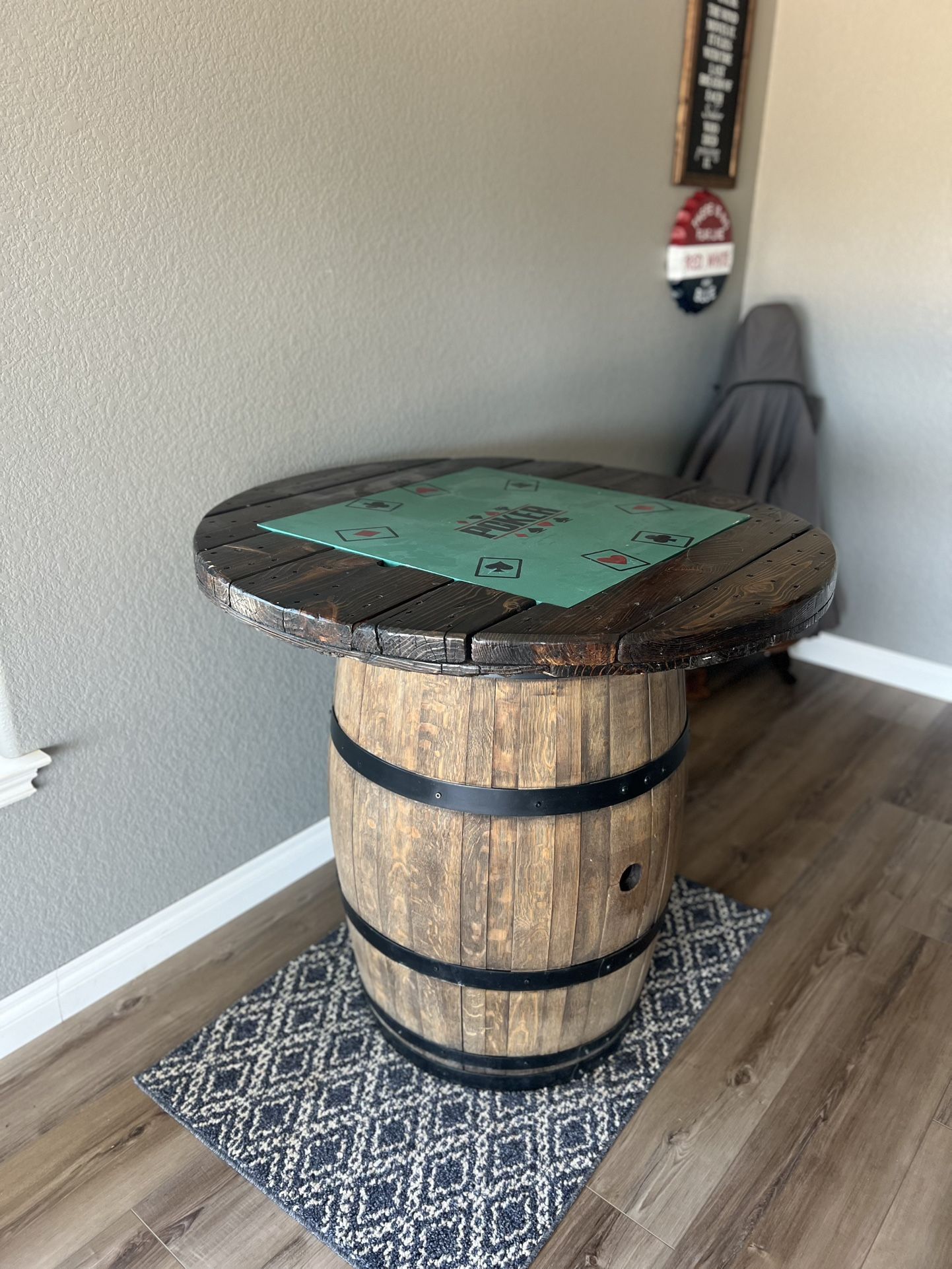 Whiskey Barrel Table