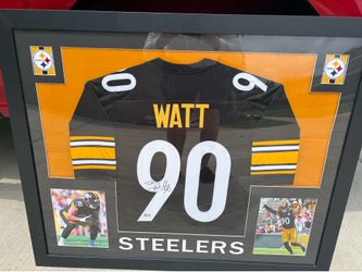 Beckett certified TJ watt auto plaque and Kurt Warner speed flex