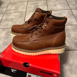 Wolverine Moc-Toe STEEL-TOE 6" Work Boot Size 9