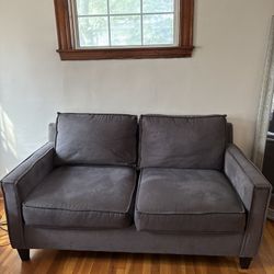 FREE, One Gray Loveseat Couch & Ottoman