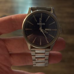 Silver & Blue Nixon Watch 