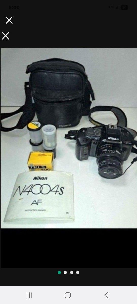 Nikon N4004S-35mm Camera, Film, Bag & Instruction Manual