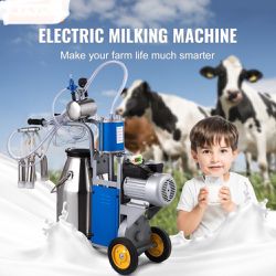 Cow Milking Machine, 10-12 Cows Per Hour, Electric Milker Machine with 25L Bucket