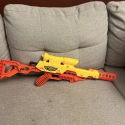 Nerf Alpha Strike Gun Orange Battalion  Indoor/ Tested Works! - no darts